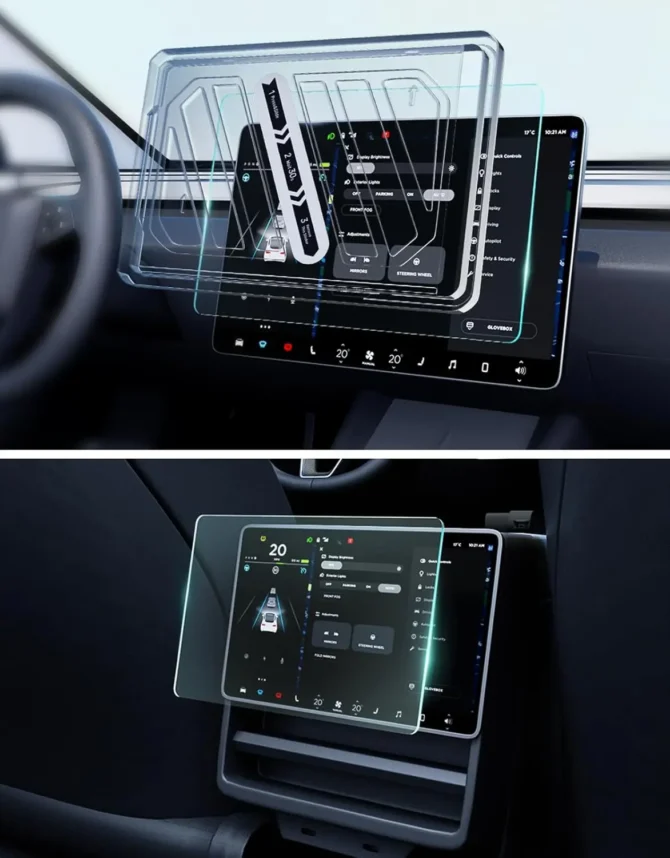 Folie sticla cu sistem de montare - Tesla Model 3 Highland - imagine 2