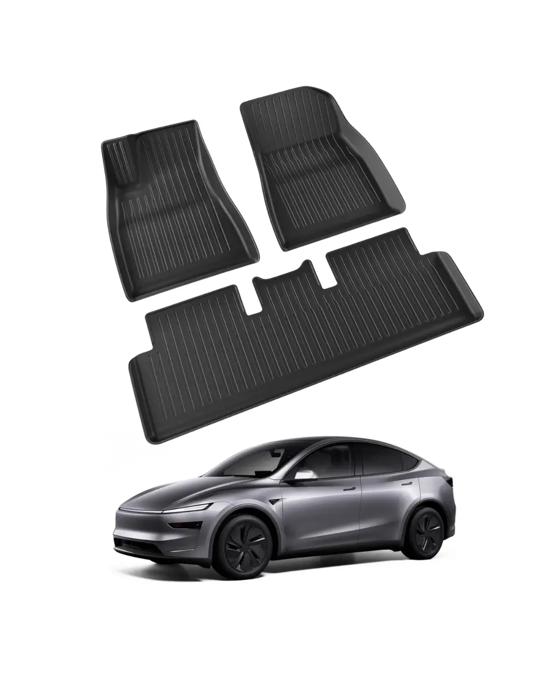 Set de 3 covoare (interior) Tesla Model Y Juniper 2025, anti-alunecare, impermeabil, acoperire completă